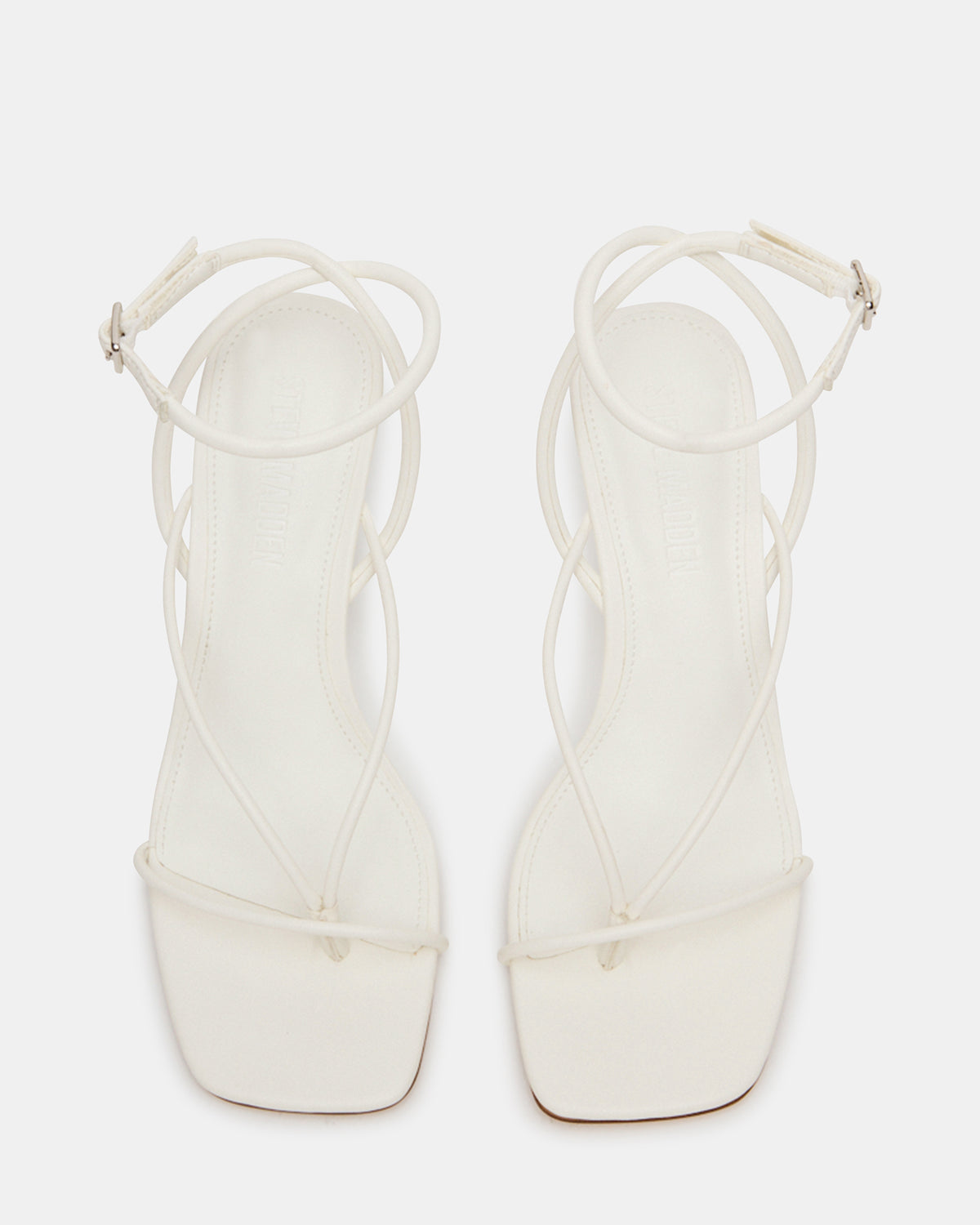 APPA White Square-Toe Strappy Wedge Women's Sandal | Steve Madden