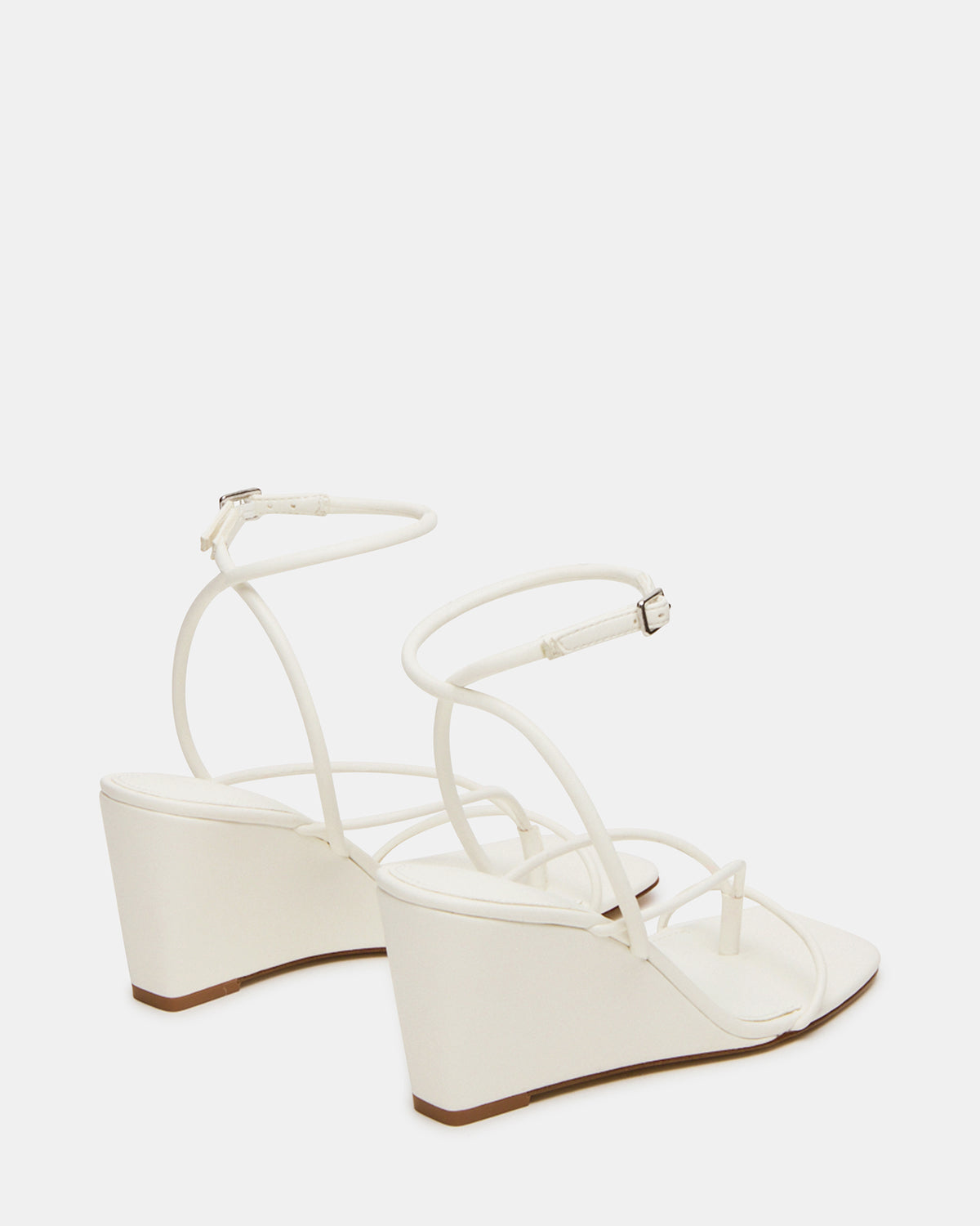 APPA White Square-Toe Strappy Wedge Women's Sandal | Steve Madden