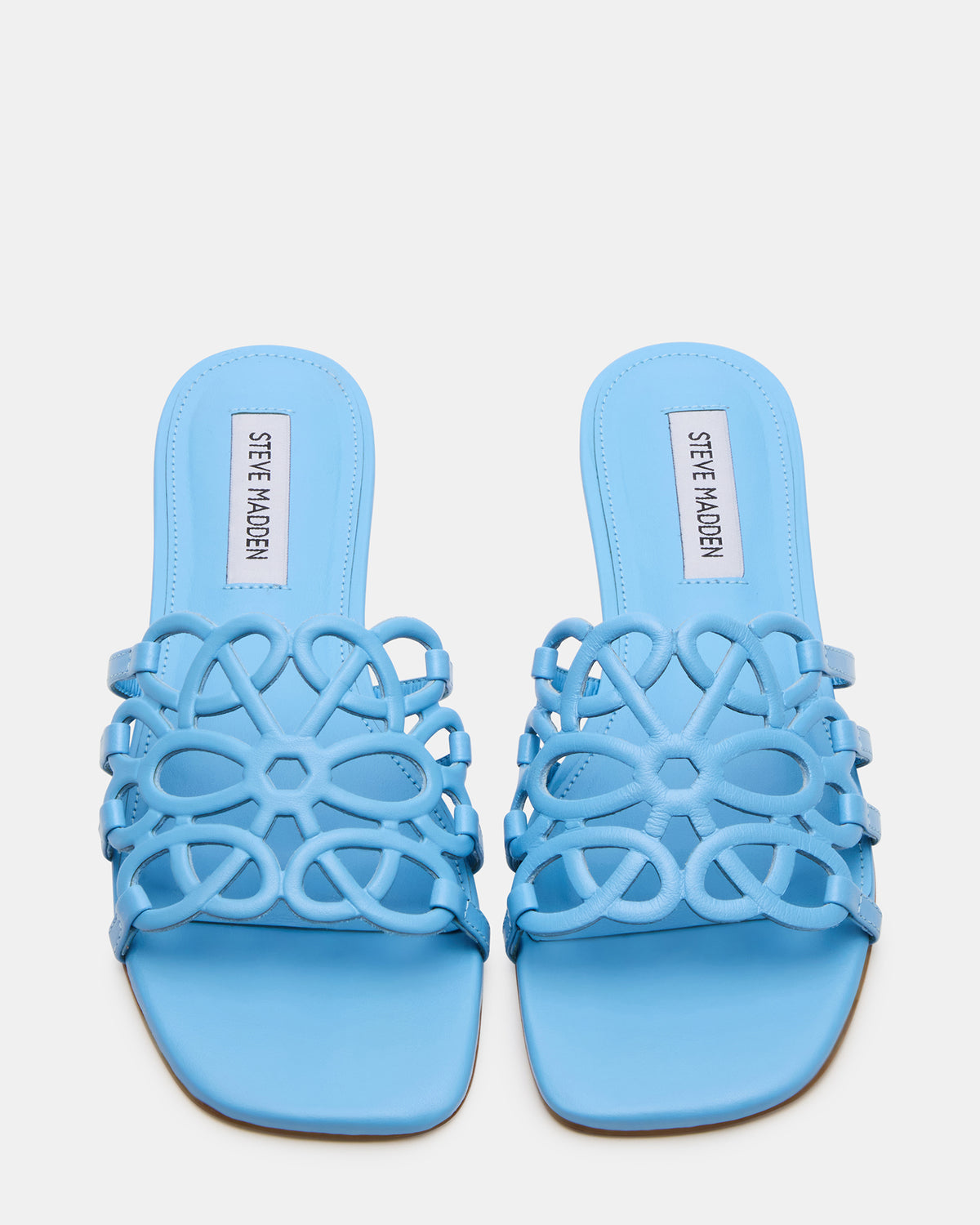 LOTUS Blue Leather Square-Toe Slide Women's Sandal | Steve Madden