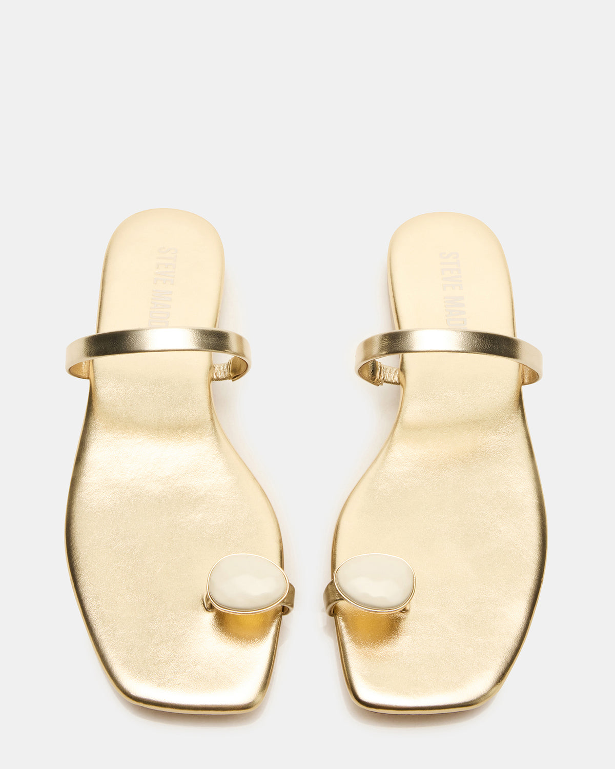 TAMARA Gold Flat Square-Toe Women's Sandal | Steve Madden