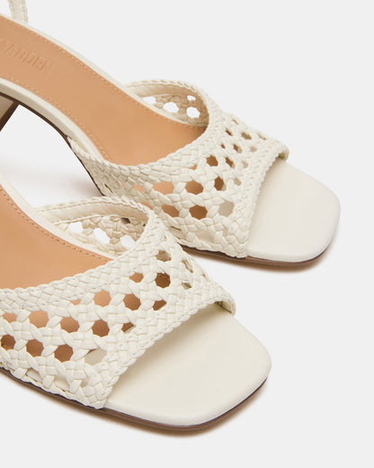 SOLEIL Bone Square-Toe Woven Women's Sandal | Steve Madden