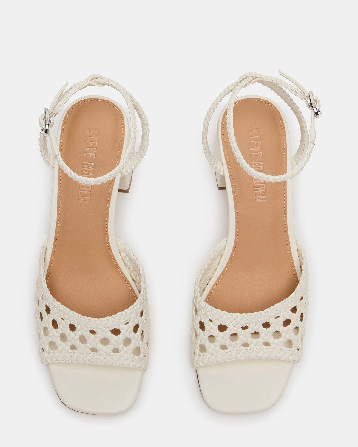 SOLEIL Bone Square-Toe Woven Women's Sandal | Steve Madden