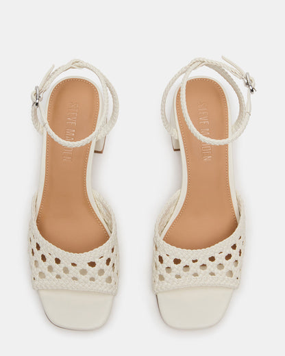 SOLEIL Bone Square-Toe Woven Women's Sandal | Steve Madden