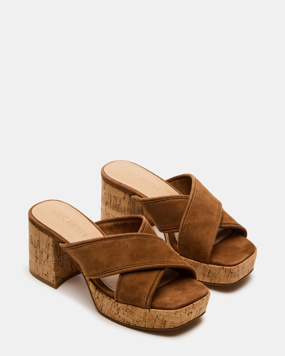 MARSDEN Chestnut Suede Women's Platform Square-Toe Mule Sandal | Steve Madden