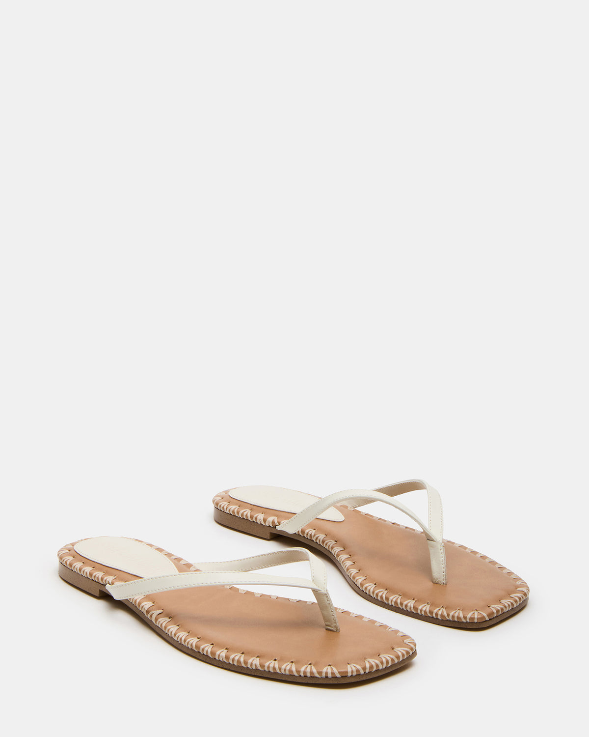 MARELLA Bone Leather Women's Thong Square-Toe Sandal | Steve Madden