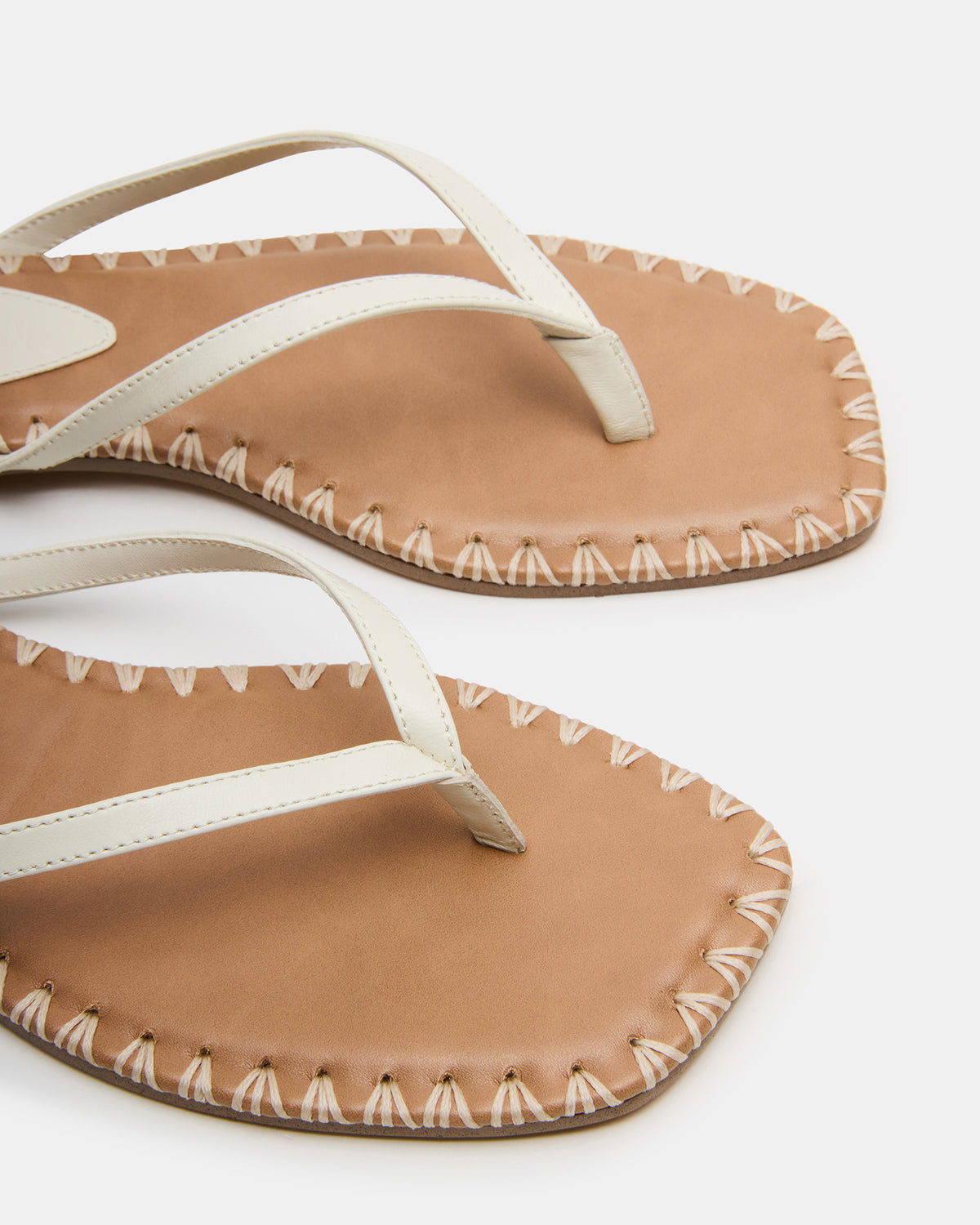 MARELLA Bone Leather Women's Thong Square-Toe Sandal | Steve Madden