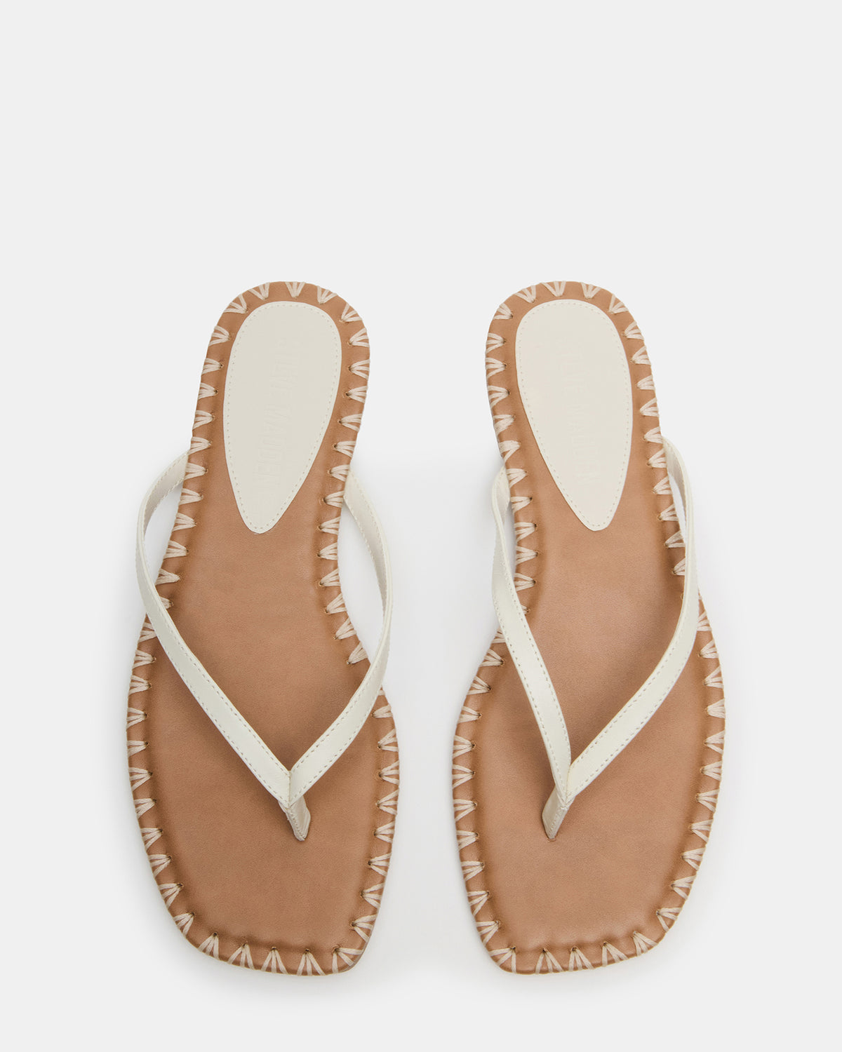 MARELLA Bone Leather Women's Thong Square-Toe Sandal | Steve Madden