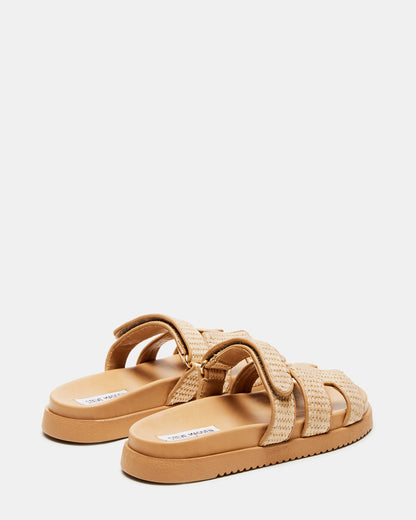 MAYVEN Natural Raffia Flatform Slide Women's Sandal | Steve Madden