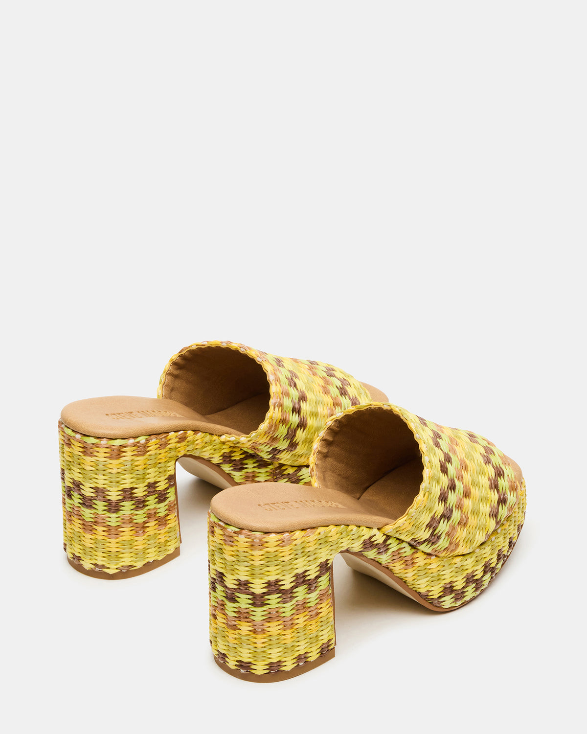 KOLA Raffia Multi Platform Square-Toe Block Heel Mule Women's Sandal | Steve Madden