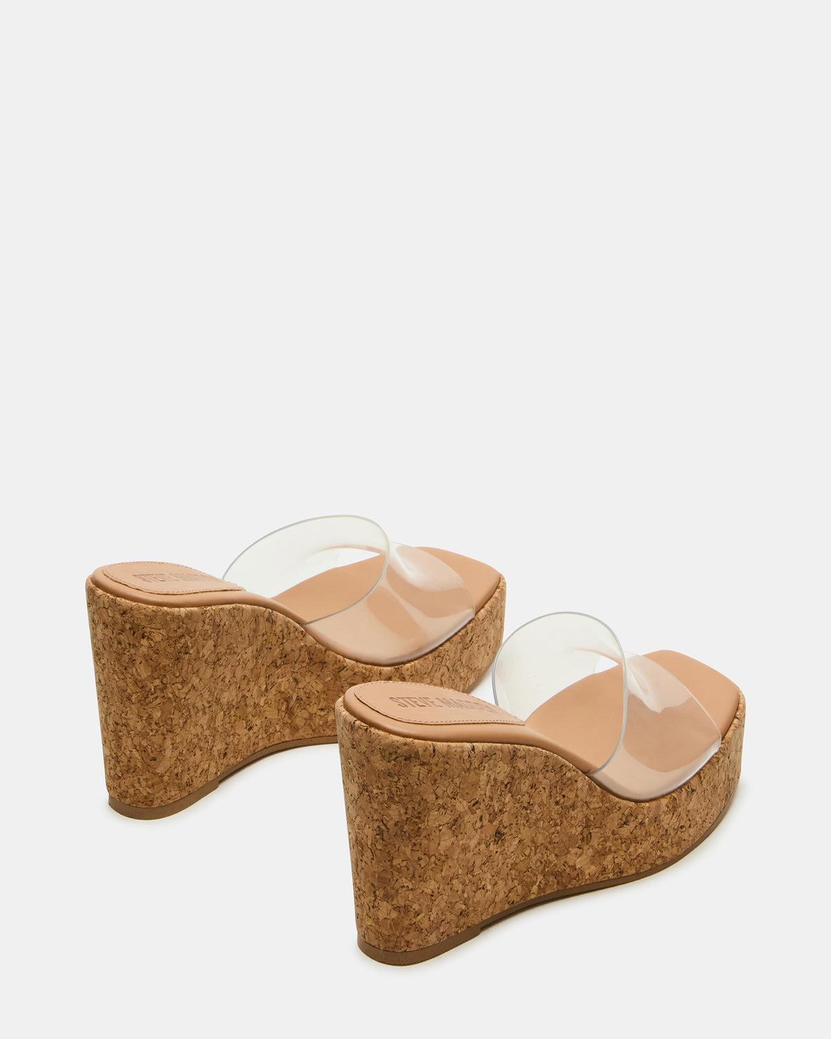 CAYMAN Clear Platform Square-Toe Wedge Women's Sandal | Steve Madden