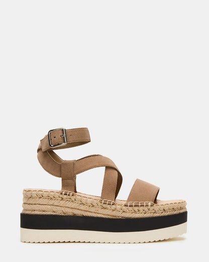 SOREN Taupe Suede Women's Espadrille Sandal | Steve Madden