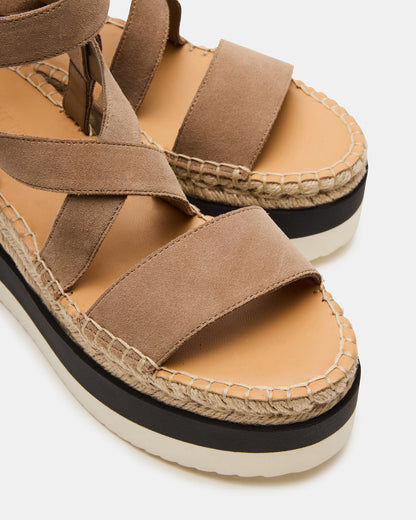 SOREN Taupe Suede Women's Espadrille Sandal | Steve Madden