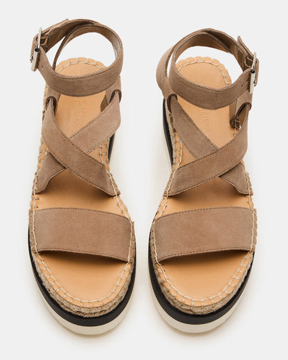 SOREN Taupe Suede Women's Espadrille Sandal | Steve Madden
