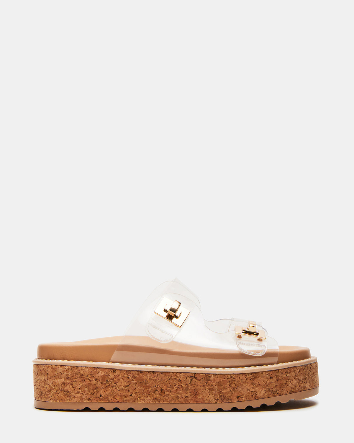BIGSCHMONA Clear Suede Women's Platform Slide Sandal | Steve Madden