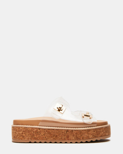 BIGSCHMONA Clear Suede Women's Platform Slide Sandal | Steve Madden