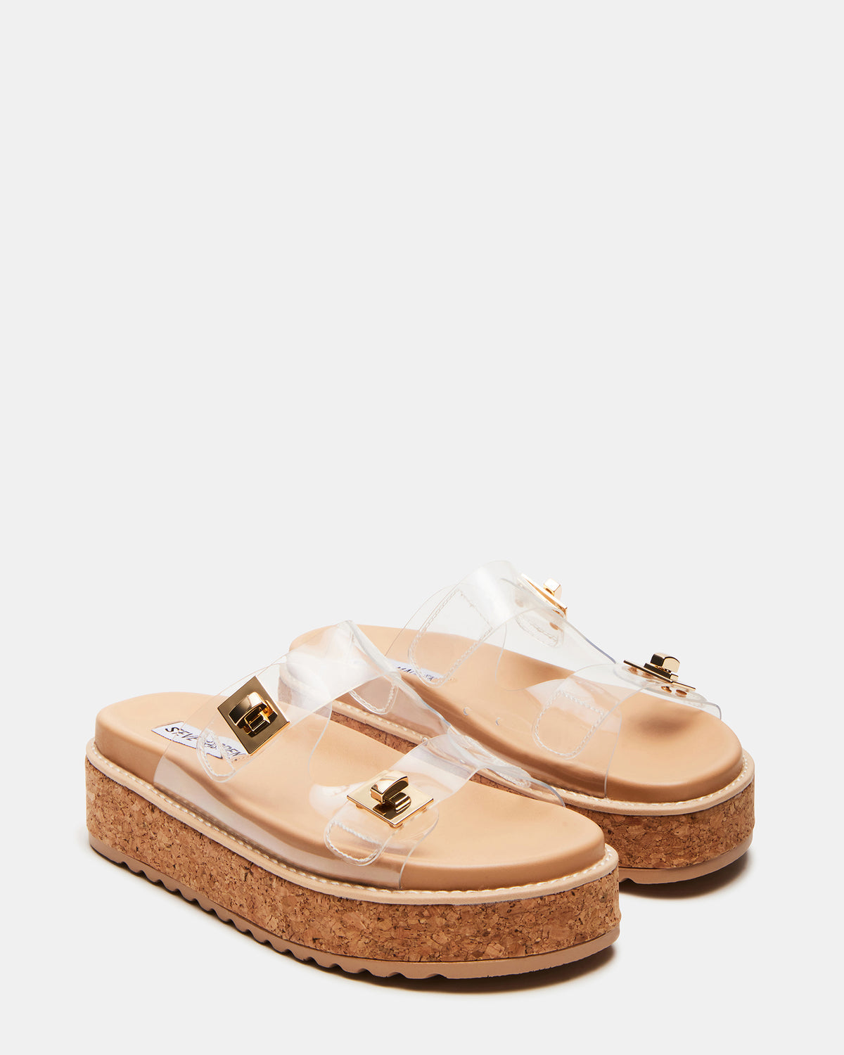 BIGSCHMONA Clear Suede Women's Platform Slide Sandal | Steve Madden