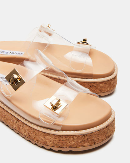 BIGSCHMONA Clear Suede Women's Platform Slide Sandal | Steve Madden