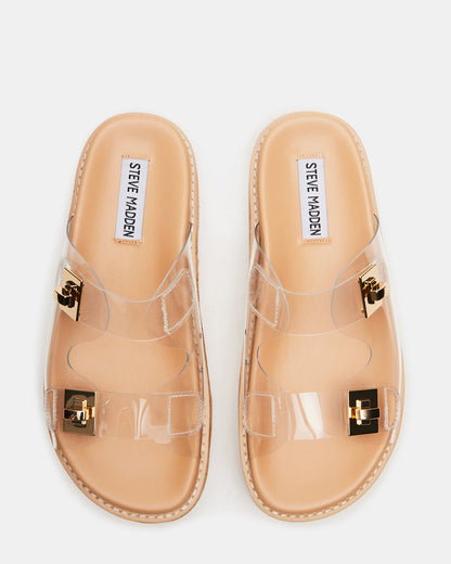 BIGSCHMONA Clear Suede Women's Platform Slide Sandal | Steve Madden