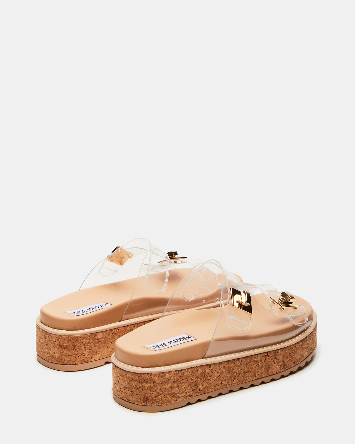BIGSCHMONA Clear Suede Women's Platform Slide Sandal | Steve Madden