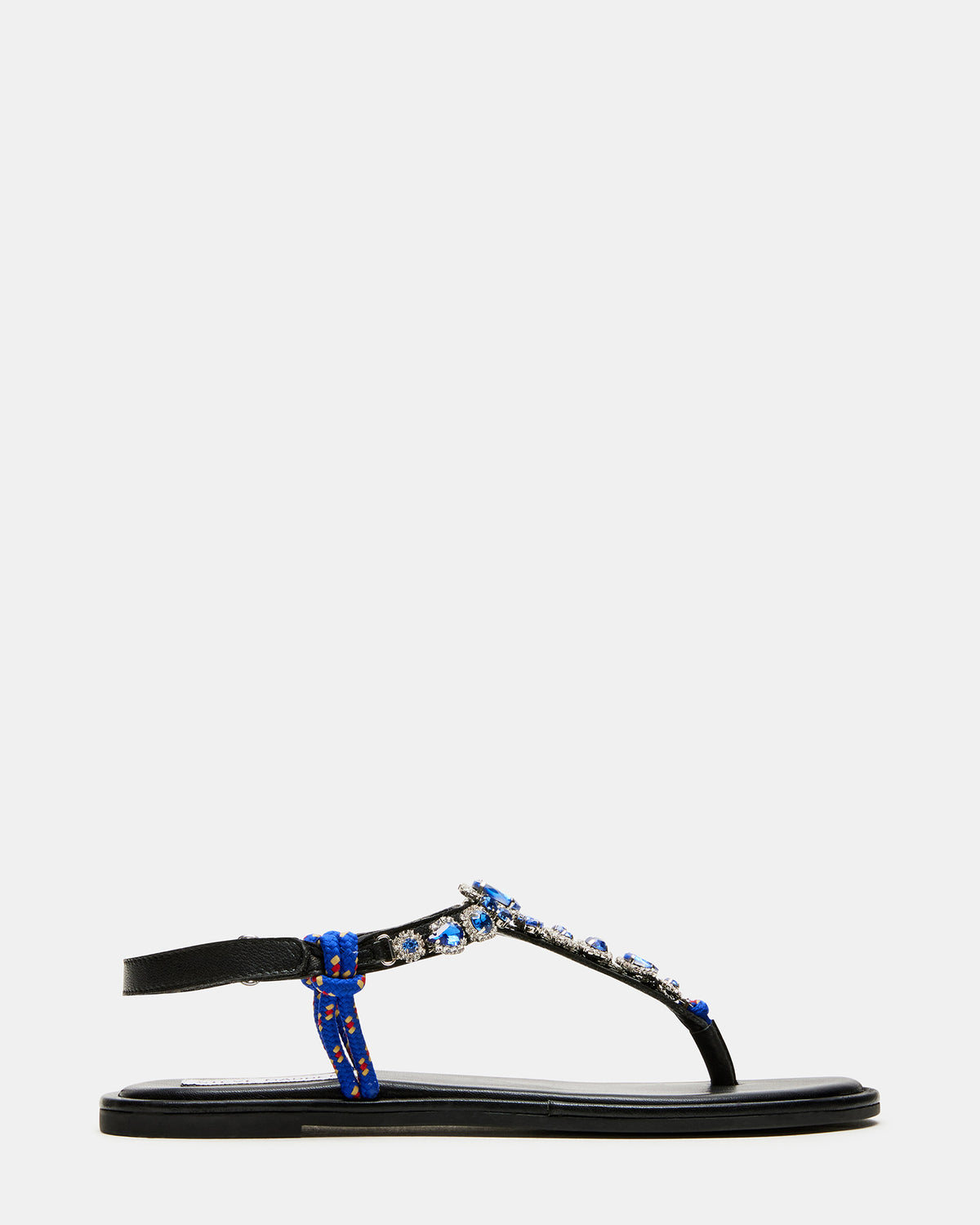 SOLITA Blue Multi Rhinestone Ornament Thong Sandal | Women's Sandals | Steve Madden