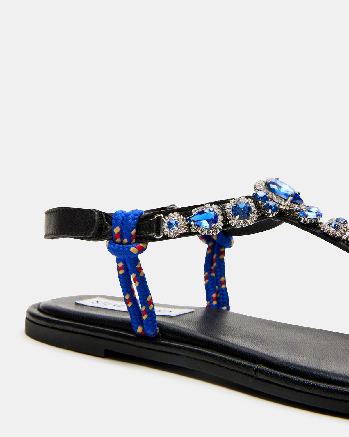 SOLITA Blue Multi Rhinestone Ornament Thong Sandal | Women's Sandals | Steve Madden