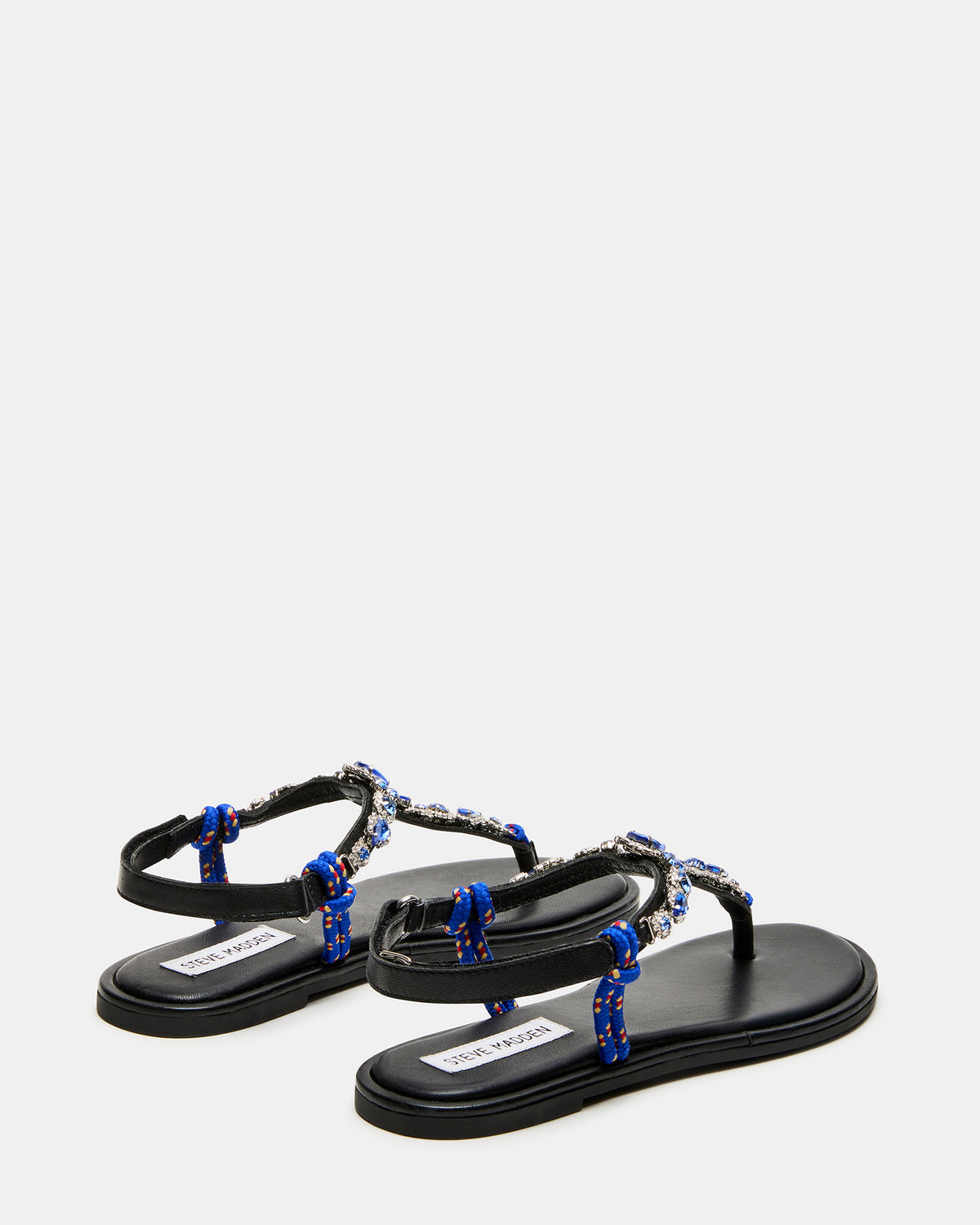 SOLITA Blue Multi Rhinestone Ornament Thong Sandal | Women's Sandals | Steve Madden