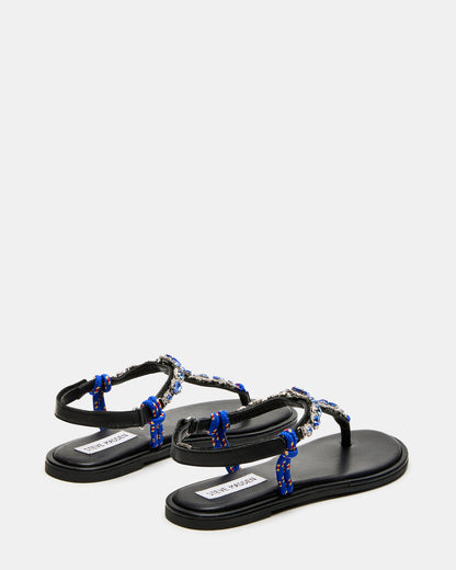 SOLITA Blue Multi Rhinestone Ornament Thong Sandal | Women's Sandals | Steve Madden