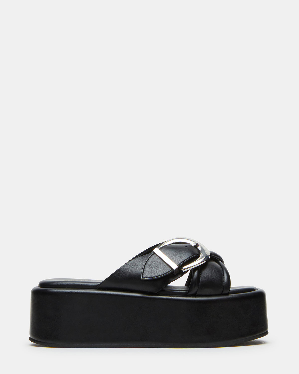 CYPHER Black Women's Platform Square Toe Sandal | Steve Madden