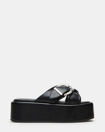 CYPHER Black Women's Platform Square Toe Sandal | Steve Madden