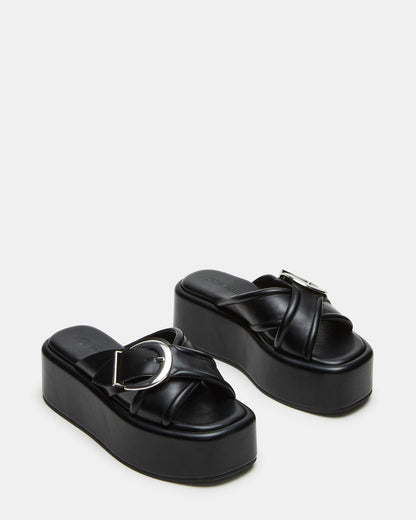 CYPHER Black Women's Platform Square Toe Sandal | Steve Madden