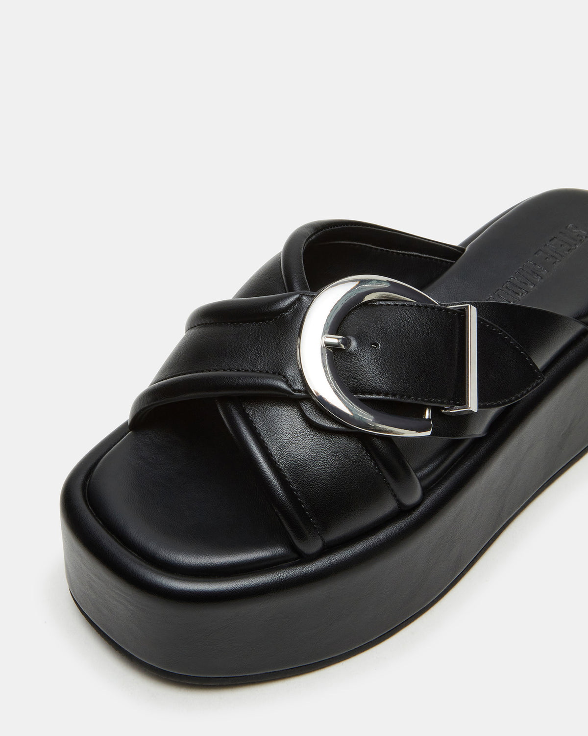 CYPHER Black Women's Platform Square Toe Sandal | Steve Madden