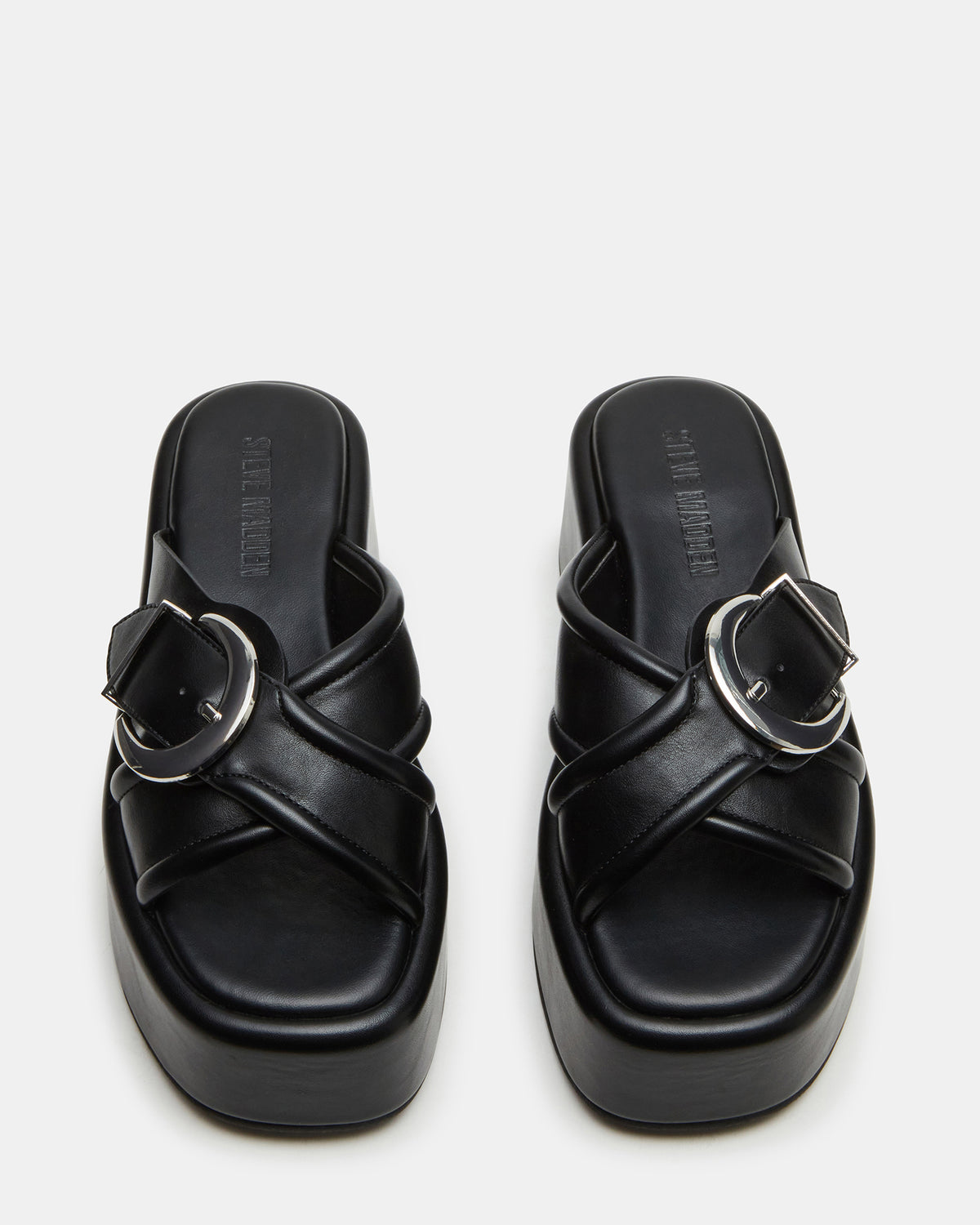 CYPHER Black Women's Platform Square Toe Sandal | Steve Madden