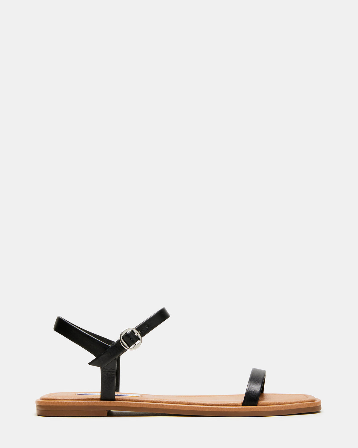 CAMARI Black Leather Square Toe Strappy Sandal | Women's Sandals | Steve Madden