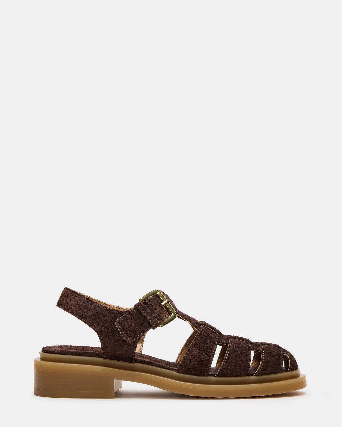 TOPE Chocolate Brown Suede Strappy Fisherman Women's Sandal | Steve Madden