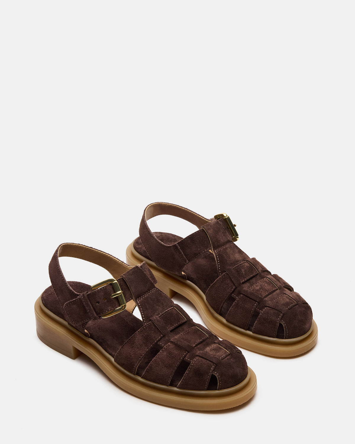 TOPE Chocolate Brown Suede Strappy Fisherman Women's Sandal | Steve Madden