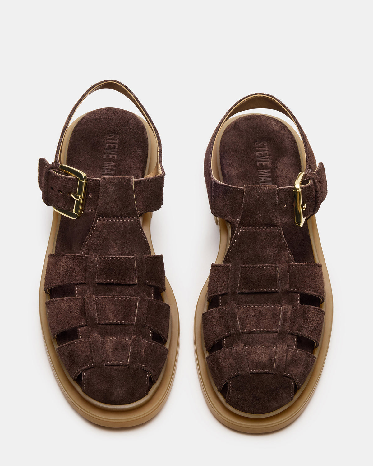 TOPE Chocolate Brown Suede Strappy Fisherman Women's Sandal | Steve Madden