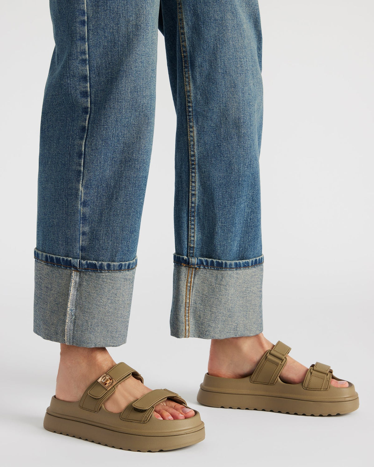 BIGSCHMONA JELLY Olive Women's Platform Slide Sandal | Steve Madden