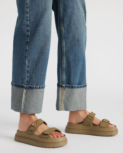 BIGSCHMONA JELLY Olive Women's Platform Slide Sandal | Steve Madden