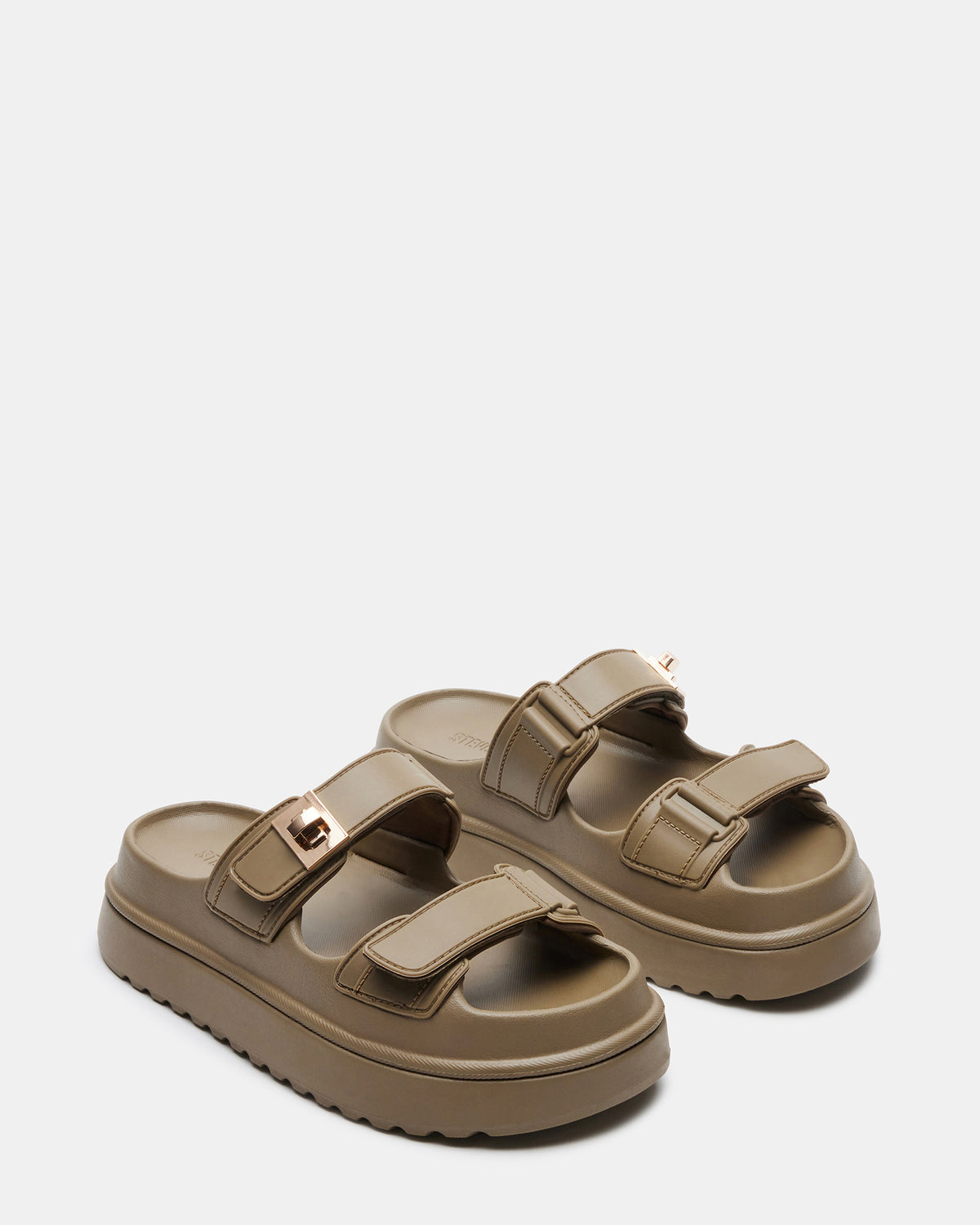BIGSCHMONA JELLY Olive Women's Platform Slide Sandal | Steve Madden