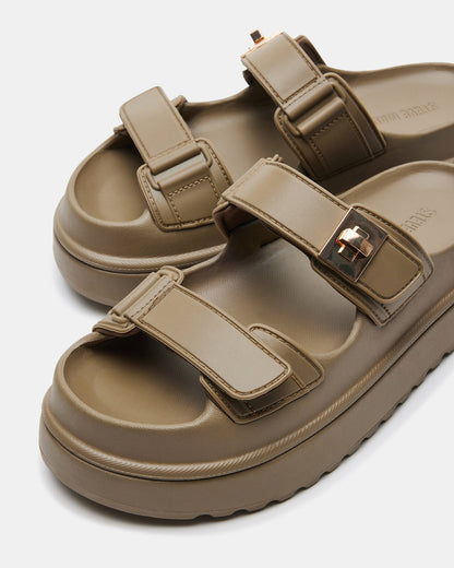 BIGSCHMONA JELLY Olive Women's Platform Slide Sandal | Steve Madden