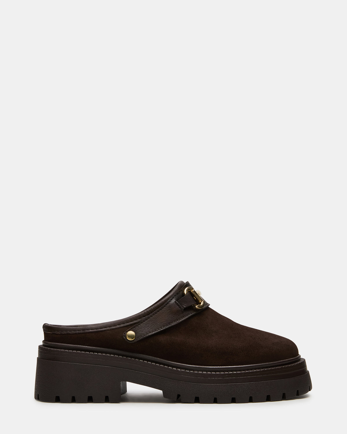 ERBA Brown Suede Platform Lug Slingback Clog Women's Flat | Steve Madden