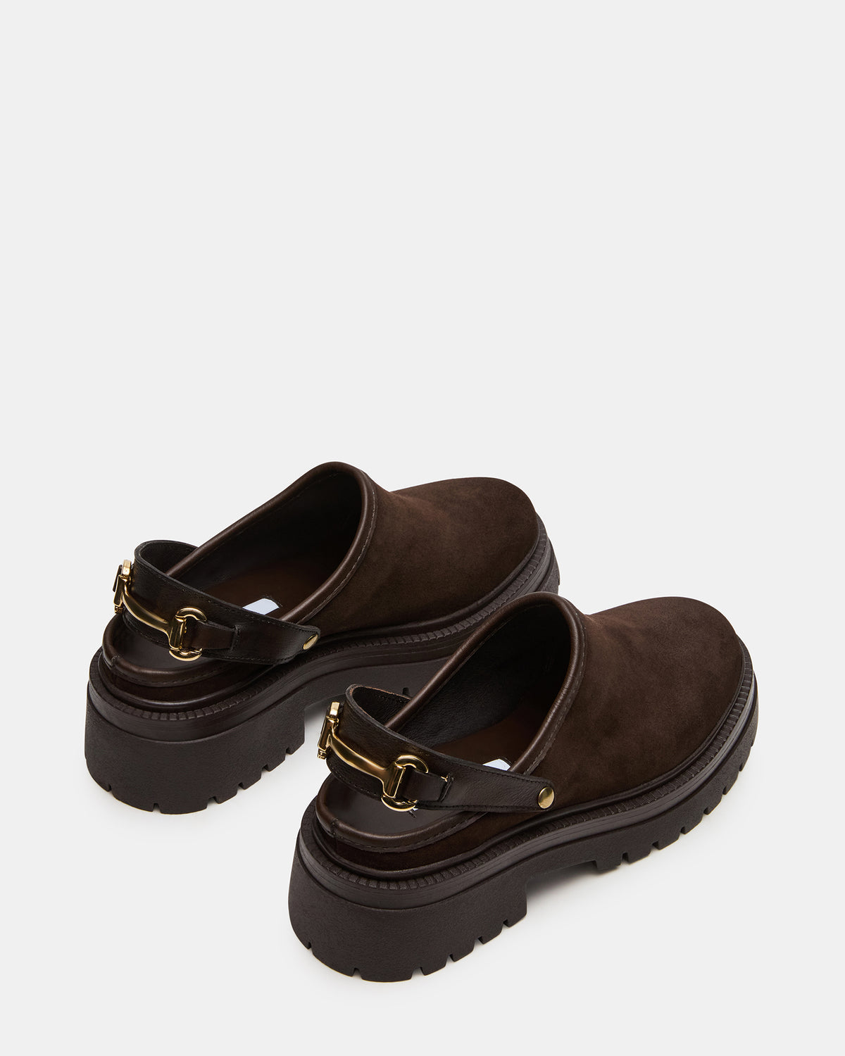 ERBA Brown Suede Platform Lug Slingback Clog Women's Flat | Steve Madden