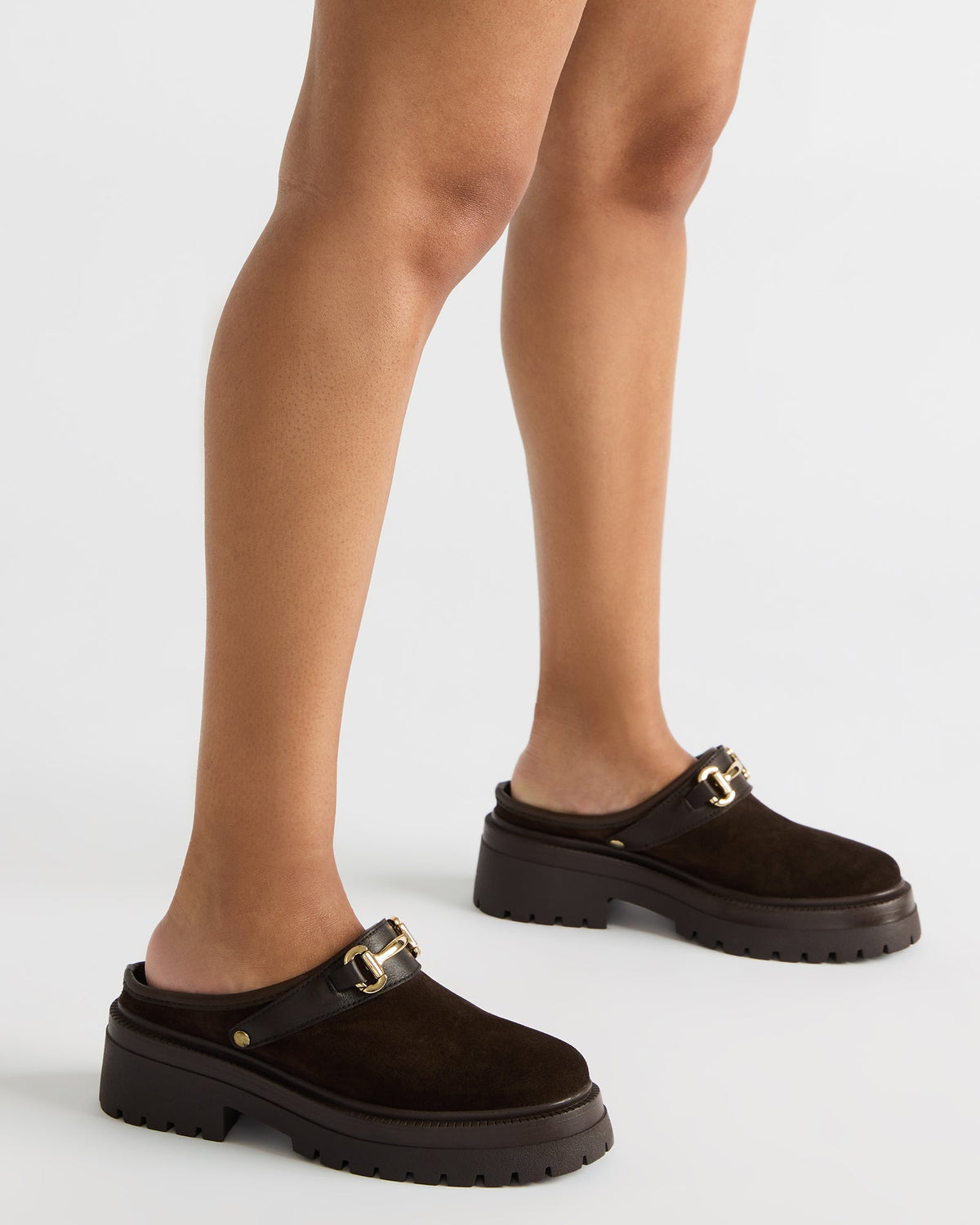 ERBA Olive Suede Platform Lug Slingback Clog Women's Flat | Steve Madden