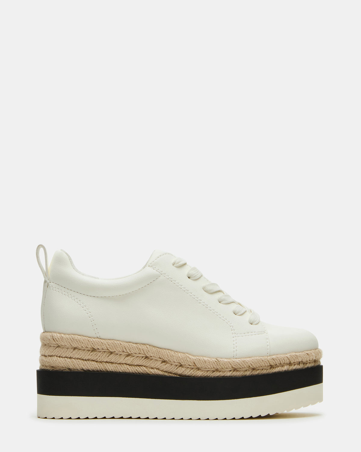 STRECKER White Platform Women's Low-Top Lace-Up Sneaker | Steve Madden