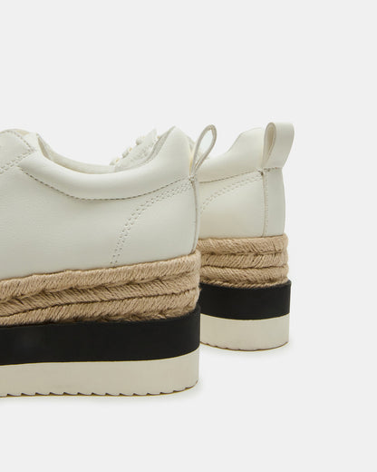 STRECKER White Platform Women's Low-Top Lace-Up Sneaker | Steve Madden