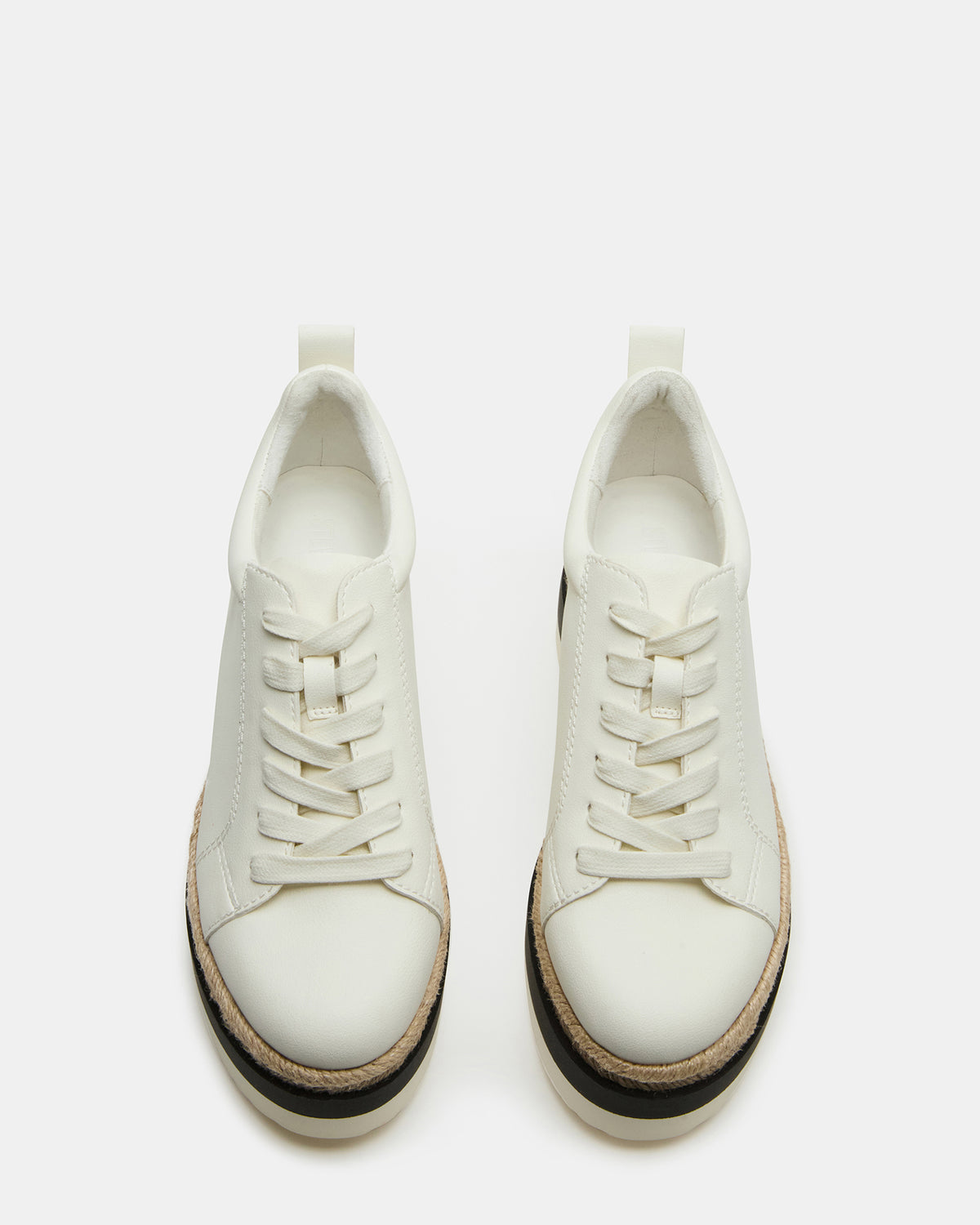 STRECKER White Platform Women's Low-Top Lace-Up Sneaker | Steve Madden