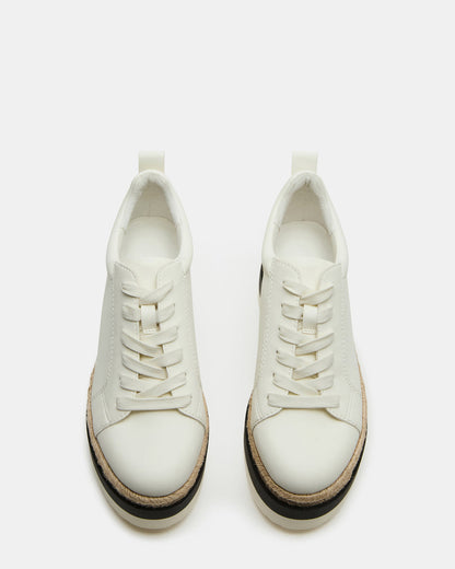 STRECKER White Platform Women's Low-Top Lace-Up Sneaker | Steve Madden