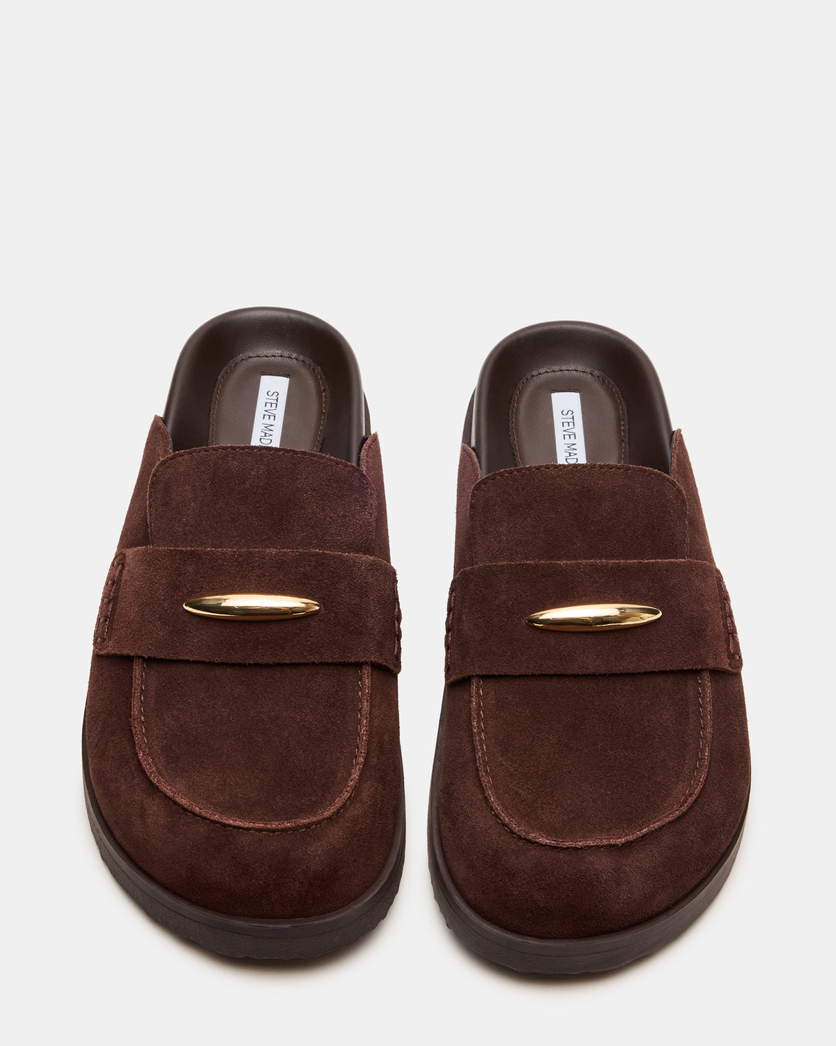 TOBIN Brown Suede Slip-On Mule Women's Flat | Steve Madden