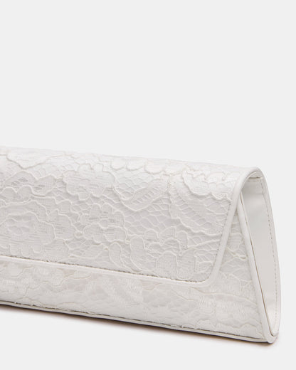AVANT Bag White Lace French Binding Trapezoid Crossbody Clutch Handbag | Steve Madden