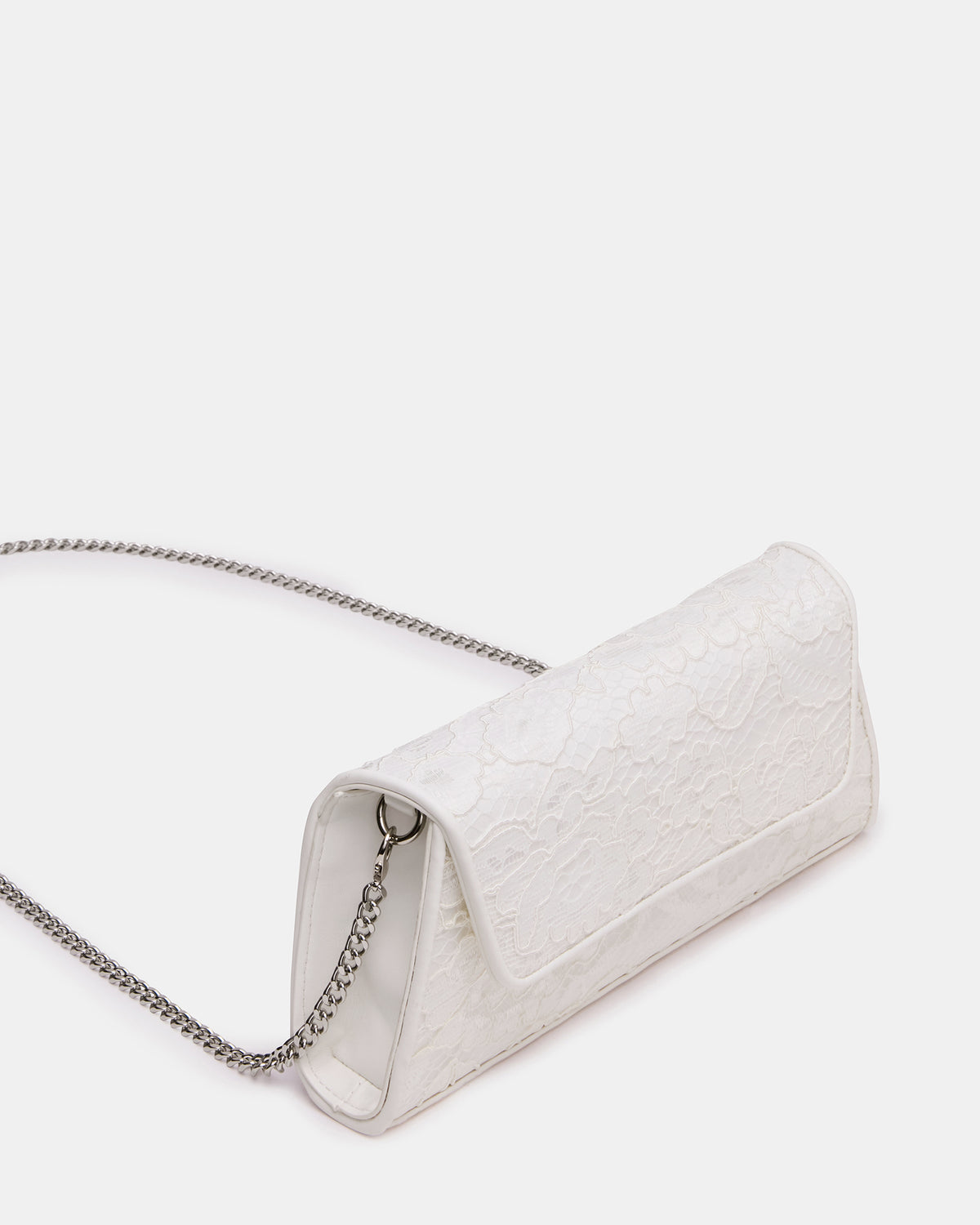 AVANT Bag White Lace French Binding Trapezoid Crossbody Clutch Handbag | Steve Madden
